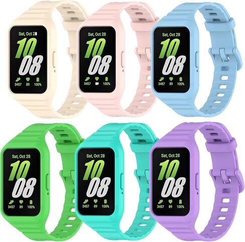 [6-pack]Compatible with Samsung Galaxy Fit3 (SM-R390) strap, one-piece TPU band, Sport Silicone Replacement Watch Bands for Galaxy Fit3 (SM-R390) strap for Men/Women in Kuwait