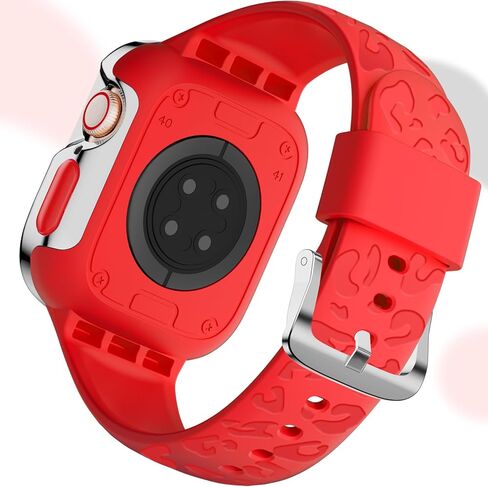 DABAOZA Engraved Compatible for Apple Watch Band Women 41mm 40mm 38mm with Bling Gliter Bumper, Soft Silicone Strap for iWatch Series 9 8 7 6/SE 5 4 3 2 1 in Kuwait