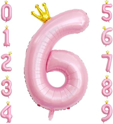 40 Inch Crown Pink Number 3 Balloon, Big Conjoined Baby Pink Foil Mylar Helium 3 Balloon for Girls 3rd Birthday Party Decorations Pink Princess Theme Party Decorations Supplies Anniversary Decor in Saudi Arabia