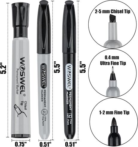 Ultra Fine Permanent Marker Bulk,24 Pack Ultra Fine Point Black Permanent Marker set, Felt Tip Pens Works on Plastic, Wood, Stone, Metal and Glass for Doodling, Marking in Saudi Arabia