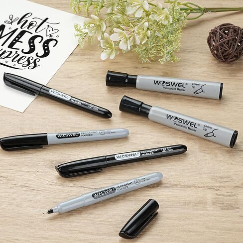 Ultra Fine Permanent Marker Bulk,24 Pack Ultra Fine Point Black Permanent Marker set, Felt Tip Pens Works on Plastic, Wood, Stone, Metal and Glass for Doodling, Marking in Saudi Arabia