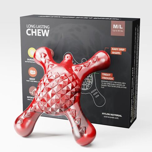 Dog Toys for Aggressive Chewers - Tough Dog Toy, Indestructible Dog Toy, Durable Tough Teething Toy for Puppies, Best Dog Boredom Toys, Interactive Toy for Cleaning Teeth and Massaging Gums, Bacon in Saudi Arabia