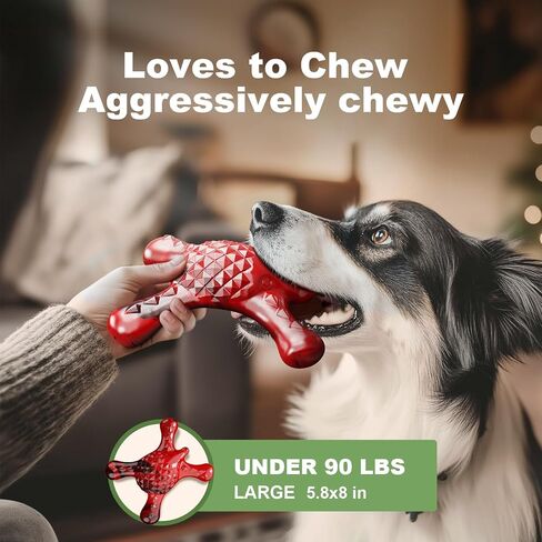 Dog Toys for Aggressive Chewers - Tough Dog Toy, Indestructible Dog Toy, Durable Tough Teething Toy for Puppies, Best Dog Boredom Toys, Interactive Toy for Cleaning Teeth and Massaging Gums, Bacon in Saudi Arabia