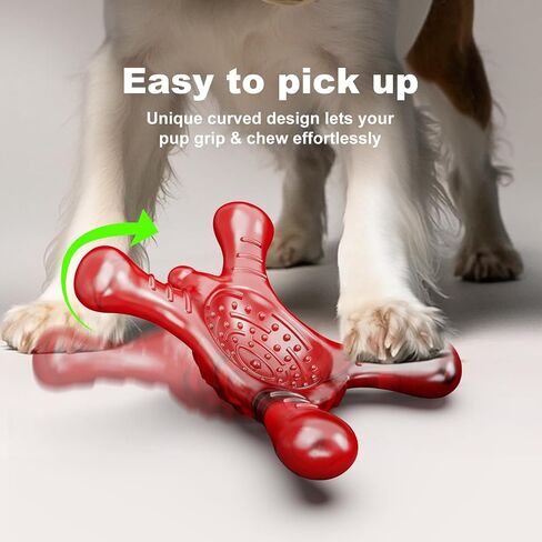 Dog Toys for Aggressive Chewers - Tough Dog Toy, Indestructible Dog Toy, Durable Tough Teething Toy for Puppies, Best Dog Boredom Toys, Interactive Toy for Cleaning Teeth and Massaging Gums, Bacon in Saudi Arabia
