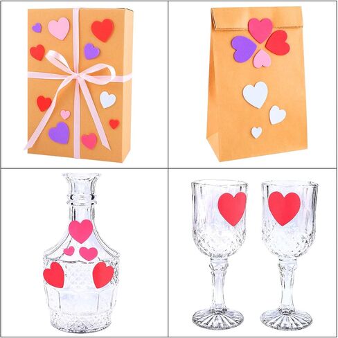 Cooraby 600 Pieces Heart Foam Stickers Self-Adhesive Heart Shaped Craft Stickers for Valentine's Day, Wedding Decoration or Card Making in Kuwait