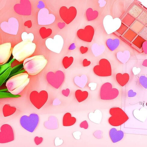 Cooraby 600 Pieces Heart Foam Stickers Self-Adhesive Heart Shaped Craft Stickers for Valentine's Day, Wedding Decoration or Card Making in Kuwait