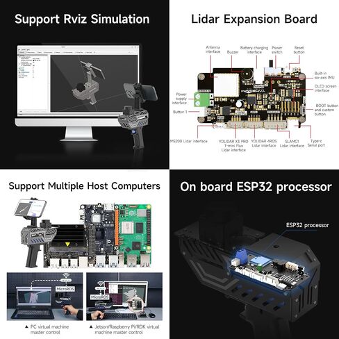 yahboom mapping mapping mapping scanning lidar tof tof Ranging RASEREMENT RADIUS 0.05-12M يدعم التطبيق ، ROS2 ، Linux ، مع شاشة OLED (مع T-Mini Plus) in Saudi Arabia