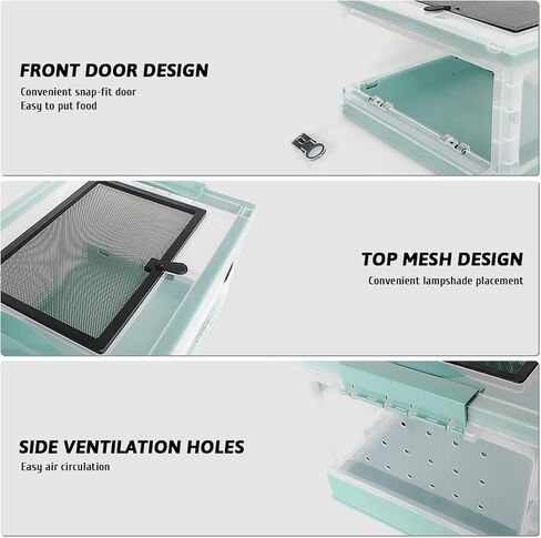 مجموعة أدوات زواحف قابلة للطي Hamailyi ، وأكياس المبتدئين في Gecko ، أقفاص الموائل الشفافة الشفافة للسحلية ، الإغوانا ، الأفعى ، التنين الملتحي ، السلحفاة ، الحرباء 15.6 "× 11.6" × 9.4 "أسود in Kuwait