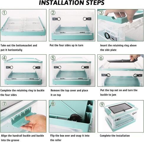 مجموعة أدوات زواحف قابلة للطي Hamailyi ، وأكياس المبتدئين في Gecko ، أقفاص الموائل الشفافة الشفافة للسحلية ، الإغوانا ، الأفعى ، التنين الملتحي ، السلحفاة ، الحرباء 15.6 "× 11.6" × 9.4 "أسود in Kuwait