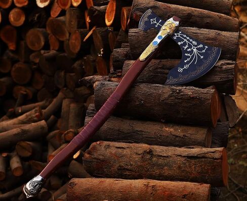 |Handmade Kratos Viking Axe, God of War, Viking Axe, Cosplay Axe, Cosplay Armor, Cosplay Weapon, Prop, Replica, Kratos Weapon, (WCA-026) in Kuwait