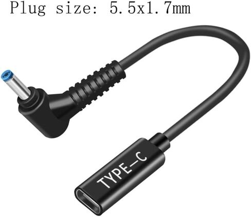 Type C to DC Adapter 4.0 x 1.35 mm fits Asus Vivobook Q504U Q302L X540S X553 x540 UX330 UX330U UX360 UX360C UX305 Flip TP401C TP401NA TP410 TP410U TP412F TP412U TP501 TP501U TP501UA in Saudi Arabia