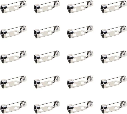 Tupalizy Stainless Steel Brooch Pin Back Clasps Safety Pins for Badge Name Tags Corsages Fabric Flowers Decorative Scarf Wooden Pins Ribbons Jewelry Making Christmas Mother’s Day Craft, 20PCS (38mm) in Saudi Arabia