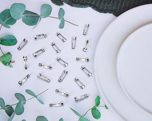 Tupalizy Stainless Steel Brooch Pin Back Clasps Safety Pins for Badge Name Tags Corsages Fabric Flowers Decorative Scarf Wooden Pins Ribbons Jewelry Making Christmas Mother’s Day Craft, 20PCS (38mm) in Saudi Arabia