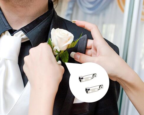 Tupalizy Stainless Steel Brooch Pin Back Clasps Safety Pins for Badge Name Tags Corsages Fabric Flowers Decorative Scarf Wooden Pins Ribbons Jewelry Making Christmas Mother’s Day Craft, 20PCS (38mm) in Saudi Arabia