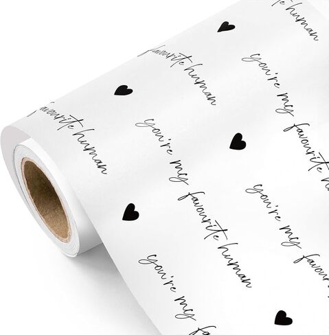 WRAPAHOLIC Valentine's Day Wrapping Paper Roll - 17 Inch x 33 Feet - Sweet Bee and Hearts Design Perfect for Valentine's Day, Wedding, Birthday in Saudi Arabia