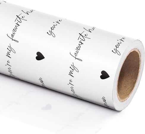 WRAPAHOLIC Valentine's Day Wrapping Paper Roll - 17 Inch x 33 Feet - Sweet Bee and Hearts Design Perfect for Valentine's Day, Wedding, Birthday in Saudi Arabia