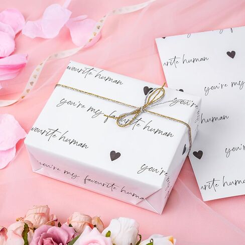 WRAPAHOLIC Valentine's Day Wrapping Paper Roll - 17 Inch x 33 Feet - Sweet Bee and Hearts Design Perfect for Valentine's Day, Wedding, Birthday in Saudi Arabia