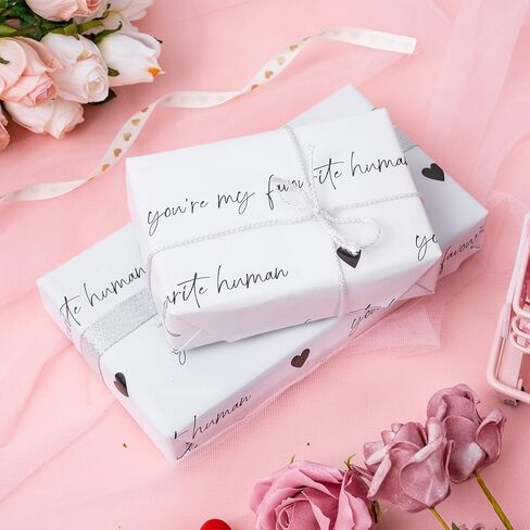 WRAPAHOLIC Valentine's Day Wrapping Paper Roll - 17 Inch x 33 Feet - Sweet Bee and Hearts Design Perfect for Valentine's Day, Wedding, Birthday in Saudi Arabia