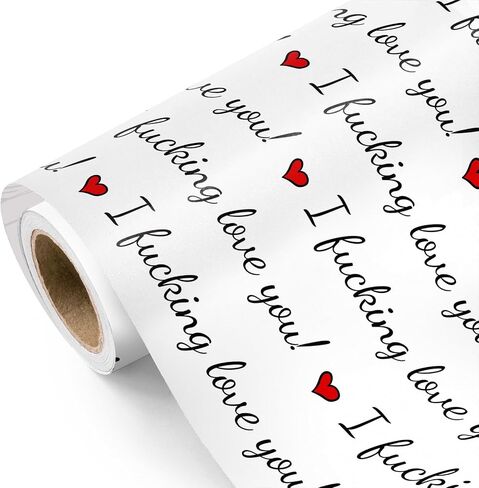 WRAPAHOLIC Valentine's Day Wrapping Paper Roll - 17 Inch x 33 Feet - Sweet Bee and Hearts Design Perfect for Valentine's Day, Wedding, Birthday in Saudi Arabia