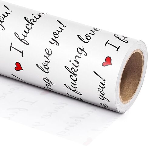 WRAPAHOLIC Valentine's Day Wrapping Paper Roll - 17 Inch x 33 Feet - Sweet Bee and Hearts Design Perfect for Valentine's Day, Wedding, Birthday in Saudi Arabia