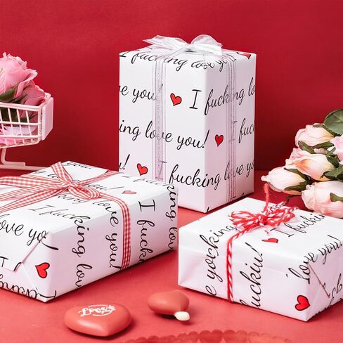 WRAPAHOLIC Valentine's Day Wrapping Paper Roll - 17 Inch x 33 Feet - Sweet Bee and Hearts Design Perfect for Valentine's Day, Wedding, Birthday in Saudi Arabia