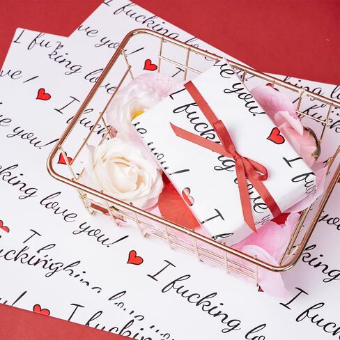 WRAPAHOLIC Valentine's Day Wrapping Paper Roll - 17 Inch x 33 Feet - Sweet Bee and Hearts Design Perfect for Valentine's Day, Wedding, Birthday in Saudi Arabia