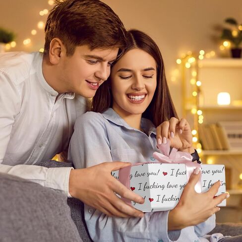 WRAPAHOLIC Valentine's Day Wrapping Paper Roll - 17 Inch x 33 Feet - Sweet Bee and Hearts Design Perfect for Valentine's Day, Wedding, Birthday in Saudi Arabia