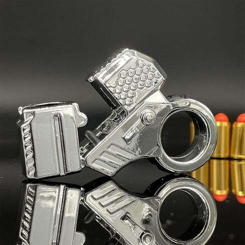 Alloy Gun Shape Fidget Ring EDC Fidget Spinner Metal Hand Spinner Adult Fidget Toys ADHD Tool Anxiety Stress Relief Toys Office Desk Toys (Black) in Saudi Arabia