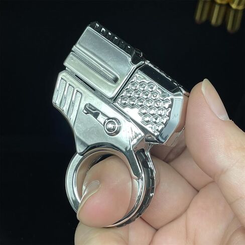 Alloy Gun Shape Fidget Ring EDC Fidget Spinner Metal Hand Spinner Adult Fidget Toys ADHD Tool Anxiety Stress Relief Toys Office Desk Toys (Black) in Saudi Arabia