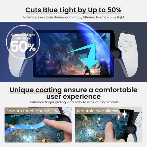 BELLEMOND Tempered Glass Screen Protector designed for Playstation Portal Remote Player -「EZ Guide」Alignment Kit for Flawless Installation - 8", 10H Hardness - Designed in Japan WPSP-GCL in Kuwait