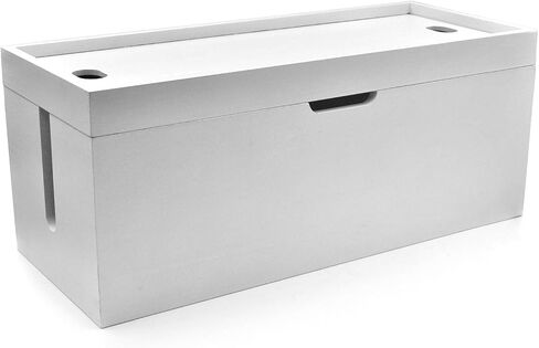 15 بوصة الخيزران مربع إدارة الكابلات الكبيرة ، مربع كابل منظم الحبل مربع - مربع قطاع الطاقة مربع تخزين الكابلات مربع لمكتب ، أسلاك التلفزيون ، منظم الحبل المكتبي ، لا تجميع مطلوب ، الخيزران (أبيض) in Kuwait