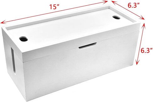 15 بوصة الخيزران مربع إدارة الكابلات الكبيرة ، مربع كابل منظم الحبل مربع - مربع قطاع الطاقة مربع تخزين الكابلات مربع لمكتب ، أسلاك التلفزيون ، منظم الحبل المكتبي ، لا تجميع مطلوب ، الخيزران (أبيض) in Kuwait