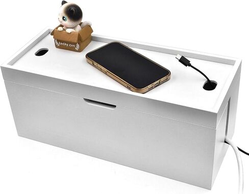 15 بوصة الخيزران مربع إدارة الكابلات الكبيرة ، مربع كابل منظم الحبل مربع - مربع قطاع الطاقة مربع تخزين الكابلات مربع لمكتب ، أسلاك التلفزيون ، منظم الحبل المكتبي ، لا تجميع مطلوب ، الخيزران (أبيض) in Kuwait