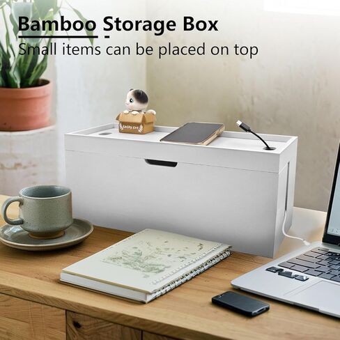 15 بوصة الخيزران مربع إدارة الكابلات الكبيرة ، مربع كابل منظم الحبل مربع - مربع قطاع الطاقة مربع تخزين الكابلات مربع لمكتب ، أسلاك التلفزيون ، منظم الحبل المكتبي ، لا تجميع مطلوب ، الخيزران (أبيض) in Kuwait