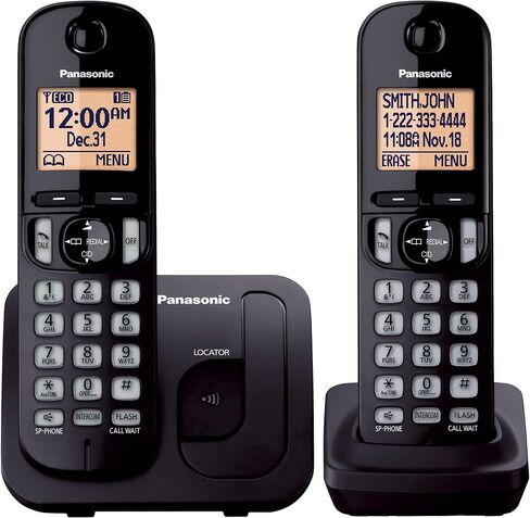 Panasonic Cordless Phone, 1.6" Backlit Display, Call Block, Speakerphone, 10 Hours Talk Time, 2 Handsets - KX-TGC202W (White) in Saudi Arabia