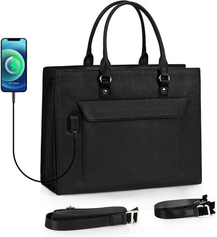Laptop Tote Bag for Women, 15.6 inch Laptop Bag, Large Capacity Teacher Tote Bag, Lightweight Work Bags for Women with Multi Pockets, Computer Messenger Shoulder Bag Handbag Business Office Work Bag in Saudi Arabia