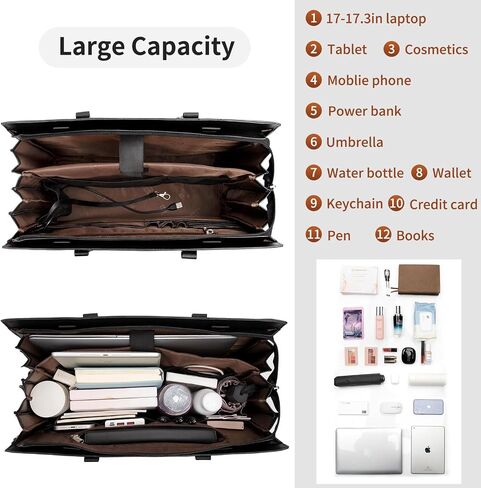 Laptop Tote Bag for Women, 15.6 inch Laptop Bag, Large Capacity Teacher Tote Bag, Lightweight Work Bags for Women with Multi Pockets, Computer Messenger Shoulder Bag Handbag Business Office Work Bag in Saudi Arabia