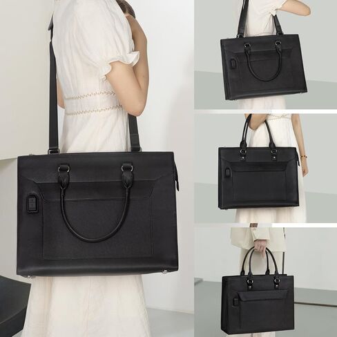 Laptop Tote Bag for Women, 15.6 inch Laptop Bag, Large Capacity Teacher Tote Bag, Lightweight Work Bags for Women with Multi Pockets, Computer Messenger Shoulder Bag Handbag Business Office Work Bag in Saudi Arabia