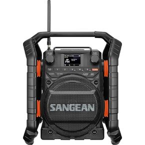 Sangean U7HD Jobsite Radio with Bluetooth, HD Radio, AM/FM, AUX, TWS, Dustproof and Waterproof Design, and Smart Battery Charger