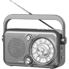 MG004 Portable Radio AM FM SW, Retro Vintage Transistor Speaker Battery Powered&Rechargeable, Shortwave Radio Support TF Card AUX USB Player, Bluetooth Speaker for Home/Outdoor