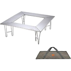 CAMPINGMOON Camping Grill Table with Canvas Carrying Bag (Center Space Type (T-500))