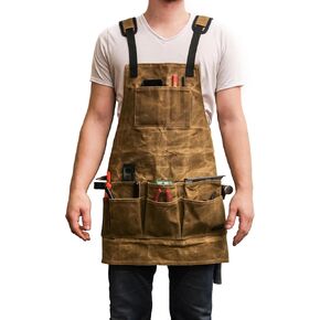 Waxed Canvas Tool Apron, Carpenter Aprons, Woodworking Aprons