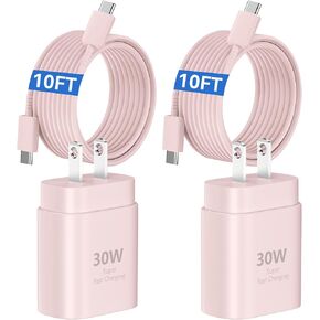 USB C iPhone 16 Pro Max Charger Fast Charging, 30W 10 FT Extra Long Cable Cord with iPhone 16 15 Charger Block for iPhone 16 Pro Max/16 Pro/16 Plus/15 Pro/15 Pro Max/15 Plus/15, iPads, S24/S23