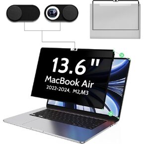 شاشة الخصوصية لـ MacBook Air 13.6 بوصة M2/M3/M4 (2022-2025)-A3240/A3113/A2681 ، واقي كمبيوتر قابل للإزالة للورود A3240/A3113/A2681