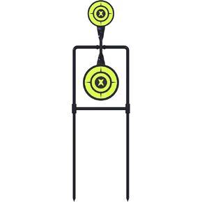 Double Spinner Shooting Targets, 3/8" Thick Metal High Caliber Spinning Auto Reset Steel Target for Centerfire Handguns up to .44 Magnum, Suitable for Outdoor and Backyard