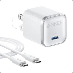 Anker Nano 45W Type C Charger Fast Charging, Compact and Foldable Plug USB C Charger Block for Samsung Galaxy S25 Ultra/S24 Series, iPhone 16 Series, MacBook, Pixel 9, iPad (6 ft Cable Included)