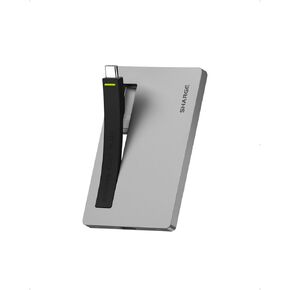 sharge Disk Plus SSD Enclosure M.2 2280 NVMe Data Transfer 10Gbps USB C 3.2 Gen2 Storage 4TB, World's Thinnest 0.24" Aluminum SSD Enclosure with 100W PD Cable for MacBook, iPhone 16 and Steam Deck PS5
