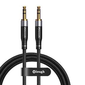 HA-LI 3.5mm Nylon Braided Aux Cable, Audio Auxiliary Input Adapter Male to Male Cord Compatible with Headphones, Car, Home Stereos, Speaker, Smartphone, HA-LI (Gray/Black, 16.4ft(5M))