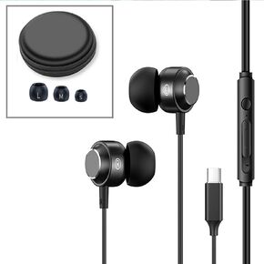 USB C Headphones Wired for iPhone 15/16, Type C Wired Headphones Earbuds Earphones in-Ear HiFi Stereo Sound with Mic Volume Control for iPhone 16 iPad Pro/Samsung Galaxy Ultra/USB-C Tablets PCs