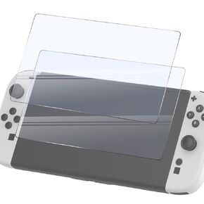 Geekria Herged Glass Screen Protector متوافق مع Nintendo Switch 2 ، HD Film Clear Protection ، سمك 0.33 ملم ، خالي من الفقاعات ، صلابة 9H ، مضاد للقرعة ، مضادة للأصفر (2pcs)